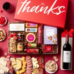 Front Page -HICKORY FARMS Sales thank you charcuterie and sweets gift box with wine 006453 2 1